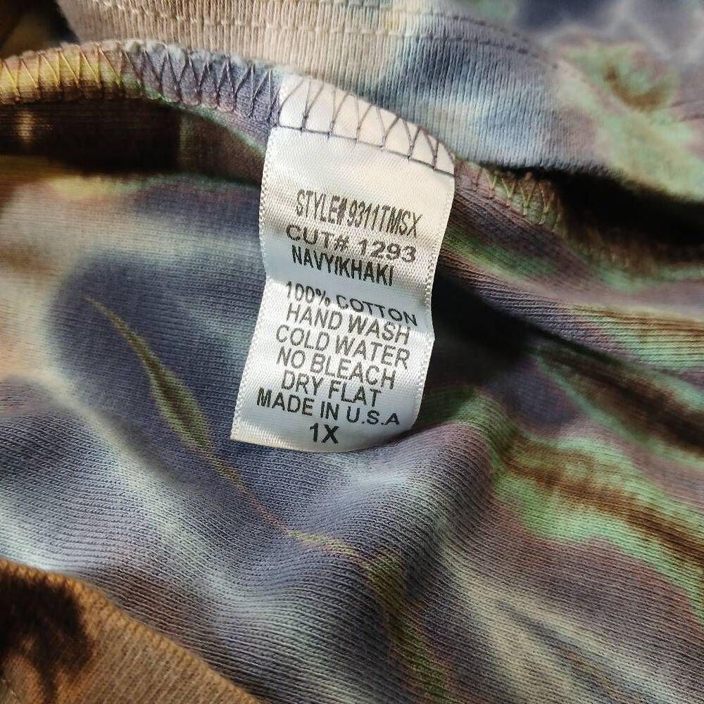 Tryst usa womens xl hippie tie dye blouse earthtone brown cotton shirt - Picture 8 of 8